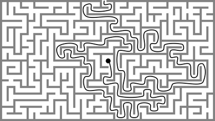 Rectangle maze with solution Royalty Free Vector Image