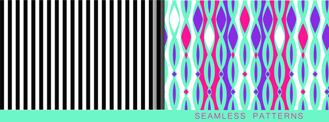 set seamless patterns endless textures vector image