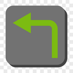 turn left rounded square button vector image