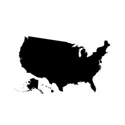 USA Map - Black and White Vector Image