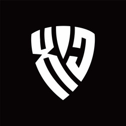 xc logo monogram with shield elements shape vector image