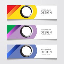abstract design banner web template with three vector image