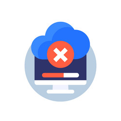 Delete data in cloud icon vector