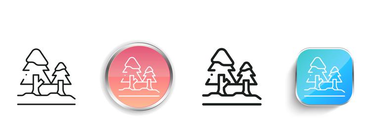 forest icon thin linear regular and button style vector image