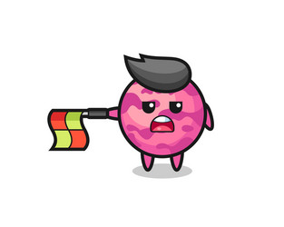 ice cream scoop character as line judge hold vector image