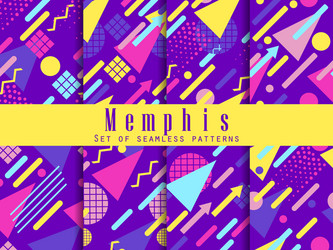Memphis Style Geometric Patterns vector image