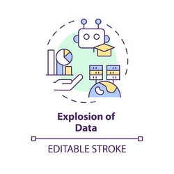 2d colorful thin linear icon explosion of data vector image