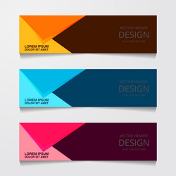 abstract design banner web template with three vector image