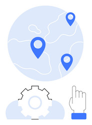 global navigation with location markers settings vector image