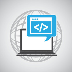 globe computer web page code communication vector image