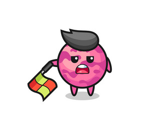 ice cream scoop character as line judge hold vector image