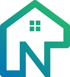 Letter n architect home construction creative vector