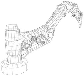robot hand eps10 format wire-frame vector image