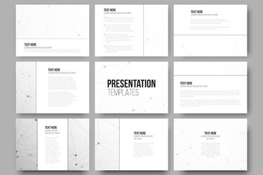 set of 9 templates for presentation slides vector image