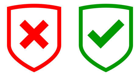 shield icon with mark symbol design element vector image