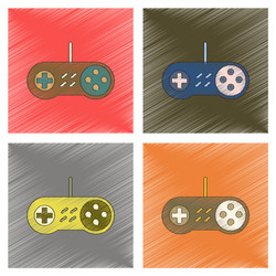 Assembly flat shading style icon game joystick vector