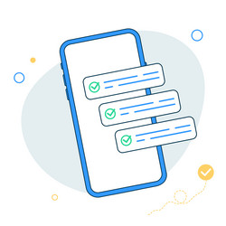 checklist smartphone with green checkmarks check vector image