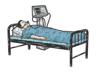 coronavirus patient connected to ventilator vector