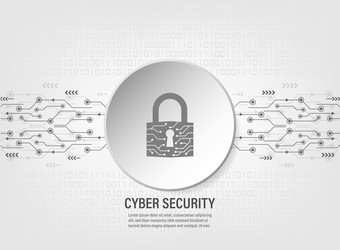 Cyber Security - Padlock on Binary Code vector image
