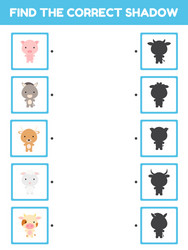 game template find correct shadow matching vector image