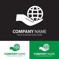 globe in hand icon for web and mobile vector image