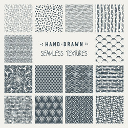 set of hand drawn marker and ink patterns vector image