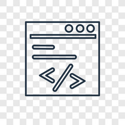 Coding concept linear icon isolated vector