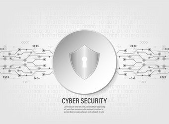 digital shield on binary code background vector image