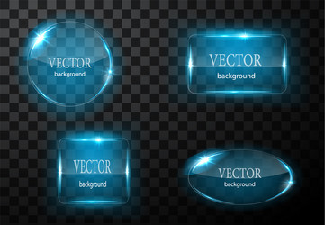 Glass Button Background Set vector image