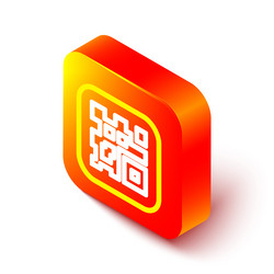 isometric line qr code sample for smartphone vector image