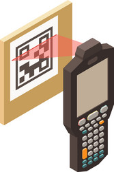 Isometric QR Code Scanning vector image
