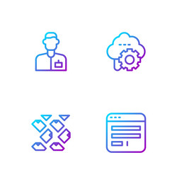 set line browser window data stream analyst vector image