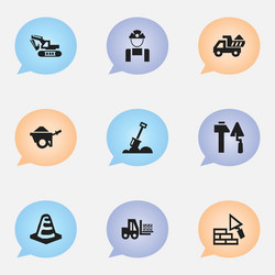 set of 9 editable structure icons includes vector image