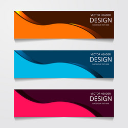 abstract design banner web template with three vector image