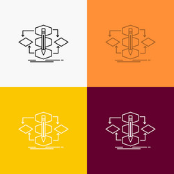 algorithm design method model process icon over vector image
