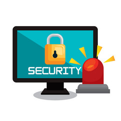 computer security data base lock vector image