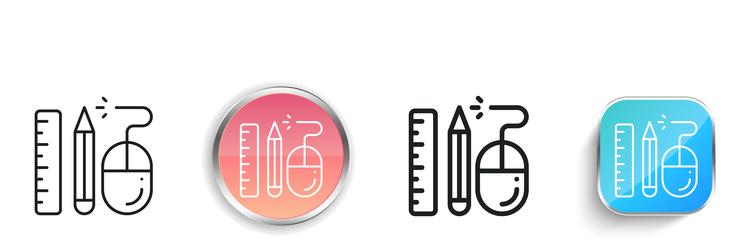 edit tools icon thin linear regular and button vector image