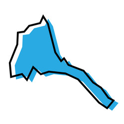 eritrea simplified map vector image