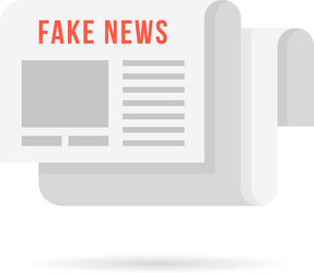 fake news logo like newspaper with shadow vector