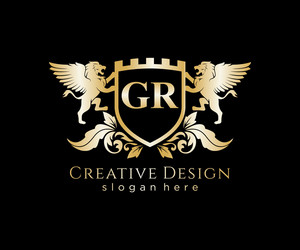 Lion Royal Initial Logo Template Vector Image