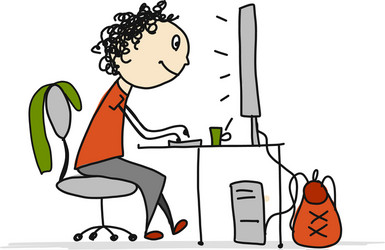 man at work sketch for your design vector image