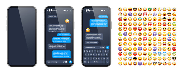 smartphone messaging app user interface vector image