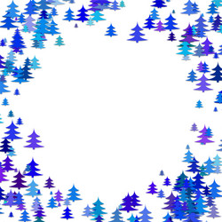 Abstract random pine tree pattern round border vector