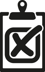 checklist icon clipboard and failed task vector image