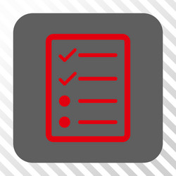 checklist page rounded square button vector image