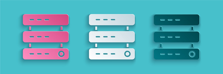 paper cut server data web hosting icon isolated vector image