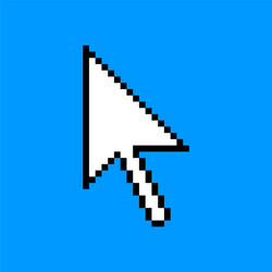 Pixel arrow cursor icon created in flat style vector