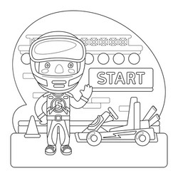 Taxi coloring book page Royalty Free Vector Image