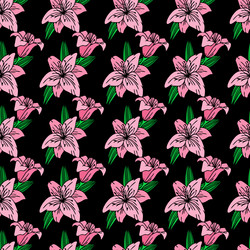 seamless repeating pattern of large pink flowers vector image