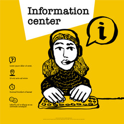 information center concept call customer vector